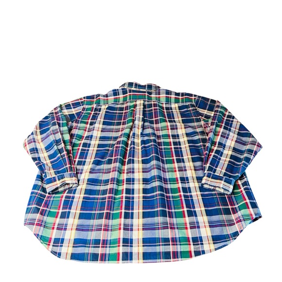 Ralph Lauren Blue Label Men's Blue and Green Plaid Button Down Shirt Size 3XB - Picture 2 of 11